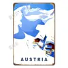 Pinturas de Lata Estilo Vintage Retrô Série de Pendurar na Parede de Metal Cenários de Viagem à Beira-Mar Design de Céu Azul Obra de Arte Pintada