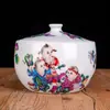 Tarro de Cerámica de Gran Capacidad para Manteca con Tapa, Tarro para Sal, Tarro para Condimento de Aceite de Chile Resistente a Altas Temperaturas, Almacenamiento de Olla para Estofado para el Hogar en la Cocina