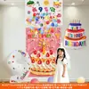 Cortina de lluvia de globos para cumpleaños de niño, decoración de escena con ambiente moderno, cascada de ceremonia de primer cumpleaños de niña, juego de cumpleaños