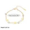 Moda Europea y Americana Transfronteriza Simple Nicho Diamante Cuadrado Amor Doble Capa Acero Inoxidable Pulsera Joyería Pulsera