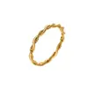 Anel de Aço Titânio Yunyao para Mulheres, Fashion e Único, Simples Estilo Ins Anel para Dedo Indicador Dourado 18K, Versátil e Elegante