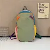 2026 Nueva Mochila Deportiva Ligera para Senderismo Bolsa Escolar para Estudiantes Estilo Coreano Bloques de Color Dopamina Mochila para Exteriores