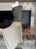 Falda Irregular de Malla para Mujer, Estilo Coreano de Primavera, Falda Larga de Color Café Atmosférico