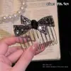 2026 Nuevo Peine para el Cabello con Lazo de Pedrería Peine Insertado en la Parte Trasera Flequillo Pinza Lateral para el Cabello Herramienta para Ordenar el Cabello Rebelde de la Frente para Mujeres