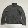 Suéter de Cuello Alto Rayado Retro de Imitación de Piel de Conejo para Mujer, Camisa Básica Versátil de Manga Larga Adelgazante, Top Cálido de Otoño e Invierno, Casual