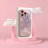 Funda de Teléfono Flor de Cerezo Difuminada Suave Viento al por Mayor Cubierta Protectora de Vidrio Templado para iPhone 16/17