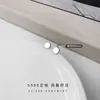 Pendientes de moda redondos de plata de ley s999, elegantes y brillantes, para el lóbulo de la oreja, de diseño geométrico, pendientes de nicho de alta gama, Accesorios al por mayor