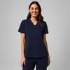 Traje Quirúrgico Elástico para Mujer, Uniforme de Doctor de Manga Corta de Secado Rápido para Personal Médico