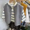 Nuevos suéteres de otoño e invierno para niños, chalecos de suéter lisos elegantes y versátiles, chalecos de cárdigan de moda