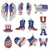 Travessia Criativa 4 de Julho Dia da Independência Série Bandeira Americana Pingente de Liga Chaveiro DIY Pingente Acessórios de Joias