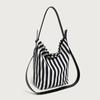 Bolso de Mano Artístico Retro Estilo Coreano Simple Pequeño Fresco Rayado Bolso de Hombro Relajación Moda Gran Capacidad Bolsa de Compras