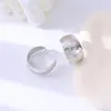Design Europeu e Americano de Nicho, Brincos Exagerados, Estilo Cool, Argola Simples Lisa em Forma de C Prateada Escovada, Brincos de Alta Qualidade