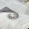 Nuevo Anillo de Apertura de Flor de Mariposa Morada Romántica Estilo Chino Esmalte Goteo de Aceite para Mujeres Nicho Versátil Dulce Elegante