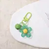 Pingente de chaveiro de flor de resina transparente oca na cor dopamina DIY acessório criativo para bolsa decoração