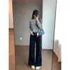 Elegante e descontraído Obtenha instantaneamente jeans skinny, retos, tonificados, de cintura alta, perna reta, perna larga Outono H092303
