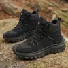 Zapatos de Senderismo para Exteriores de Caña Alta Color Verde Militar Otoño 2026 para Hombre, Resistentes al Desgaste, Antideslizantes, de Suela Gruesa, Botas Casuales de Trabajo