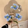 Flor artificial tipo tulipán de pétalos de solapa de 3 cabezas tulipán plano flor decorativa para sala de estar flor alta para camino de boda arreglo floral alto flor artificial