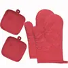 Guantes de Silicona de Algodón Puro con Certificación CE, Engrosados y Alargados, Antideslizantes, Resistentes a Altas Temperaturas, Guantes para Horno de Microondas, Anti-quemaduras para Horno de Horneado E18