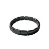 Pulsera Minimalista Europea y Americana Transfronteriza de Hematita y Piedra Negra para Hombres, Pulsera Elástica Cuadrada Más Vendida en Amazon