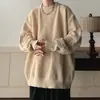 Suéter masculino de tricô grosso vermelho, inverno, espessado, marca de moda, casaco preguiçoso, outono e inverno retrô, suéter retrô de alta qualidade