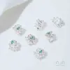 Cobre Plateado que Conserva el Color Incrustado con Plata Pura Espaciador de Circonita Espaciadores en Forma de Serpiente Cuentas Cuadradas Cuentas de Barril Colgante Passepartout Accesorios para Joyería DIY