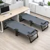 Cama militar plegable simple, portátil y ajustable, hecha de tela Oxford, adecuada para acampar al aire libre, cuidado hospitalario, uso doméstico y siestas