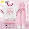 Camiseta Gola Careca de Menina Gato Mofusand Vestido de Verão Vestido Grande Infantil Moda Ocidental Top da Moda para Menina