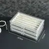 Caja de Almacenamiento Transparente de Gran Capacidad para Bolígrafos con Veta de Madera de Nogal Negro, Caja Vintage para Almacenamiento y Exhibición de Papelería, Caja de Gabinete a Prueba de Polvo