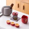 Juego de té portátil de viaje con taza exprés Ruyi del Año del Dragón, tetera de Kung Fu de tres tazas, tetera para exteriores, ideal para ceremonias de acompañamiento.