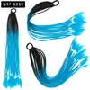 Pelucas Trenzadas de Colores Estilo Europeo y Americano, Coletas de Color Degradado, Trenzas de Espiga de Celebridades de Internet, Trenzas de Boxeadora de Tres Hebras para Discoteca