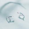 Pendientes de hoja de plata de ley 925 para mujer, recién llegados, pequeños, sencillos, de estilo frío, estilo Mori de moda, pendientes de celebridades coreanas de Internet.