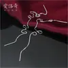 Alambre de Oreja de Plata S925 Nalan Pendientes Sencillos Estilo Coreano Modernos de Moda Pendientes Elegantes Largos para Mujer E0555