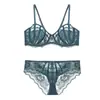 Conjunto de Sutiã Cross-Border Marissa Renda Francesa Plus Size Feminino Anti-Queda Sexy Fino Redutor de Seios Grandes