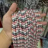 Pó de pasta de feijão cinza imitação alta pérola Swarovski multicolor color blocking furo reto pérola artificial acessórios para joias DIY vendas diretas da fábrica da fonte