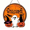Decoración para Colgar en Puerta de Madera Popular de Halloween Transfronteriza Placa para Fiesta Hogar Vacaciones Decoración de Pared Artesanías