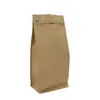 Bolsa Autosellable de Papel Kraft con Sello de Ocho Lados y Lámina de Aluminio, Cremallera Lateral, Válvula de Aire Unidireccional, Bolsa de Plástico para Empaque de Granos de Café, Bolsa de Café