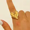 Anillo de acero de titanio con textura suave, estilo retro, de moda transfronteriza francesa, resistente a la decoloración, para niñas, con hardware para el dedo, anillo de cola