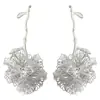 2024 ZA Novos Brincos Exagerados Tridimensionais de Flor de Galho Vazados Moda Europeia e Americana High-end Light Luxury Brincos Femininos