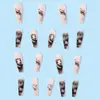 Uñas Vestibles Europeas y Americanas de Larga Venta, Pastillas de Manicura para Chicas con Graffiti de Olas y Carpas, Parches de Uñas Postizas Populares Transfronterizos