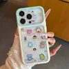 Funda para notas de cuaderno divertida con temática de animales, borde bicolor fresco, ventana grande, adecuada para iPhone 18/17 PRO