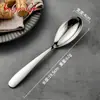 Cuchara Brillante de Acero Inoxidable 316L, Cuchara de Postre de Alta Calidad, Cuchara Pequeña para Comer, Venta al por Mayor de Fábrica, Cuchara de Oliva Engrosada