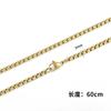 Collar de perlas cuadradas de acero inoxidable, cadena de clavícula DIY para hombres y mujeres de Europa y América, cadena de accesorios colgantes básicos de tendencia de personalidad