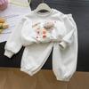 Conjunto de Sudadera para Bebé para Niñas Primavera 2026 Nuevo Elegante Algodón Puro Manga Larga Estilo Coreano Ropa Infantil Primavera y Otoño