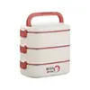 Lonchera Térmica de Acero Inoxidable para Oficinista, Apta para Microondas, Estudiante, Multicapa de Gran Capacidad, Caja Bento para Preparación de Comidas, Bolsa de Transporte