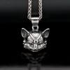 Collar con colgante de cabeza de gato de aleación, estilo punk dominante, de acero y titanio, con personalidad de la moda europea y americana, accesorios de moda callejera