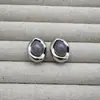 Brincos de Ágata Cinza S925, Modernos e Elegantes, Colar Cool e Refinado, Estilo Minimalista de Alto Padrão, Luxo Leve, Design de Nicho