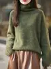 Gola alta de lã com estampa floral para mulheres, macia e amiga da pele, quente e versátil para camadas de outono e inverno