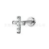 Clavo de oreja de titanio F136 con incrustaciones de circonita en forma de cruz, clavo de labio G23 de aleación de titanio, joyería para perforar el hueso de la oreja, venta transfronteriza, gran oferta