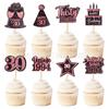 Derechos de autor transfronterizos exclusivos para la decoración digital de tartas de cumpleaños con purpurina en inglés de 30, 40, 50, 60 y 70 años. Tarjeta enchufable.