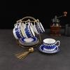 Estilo Britânico Leve Luxo Meio Antigo Conjunto de Xícaras de Café Estilo Europeu Conjunto de Chá da Tarde Xícara de Chá Preto Pires Colher Porcelana Óssea Pequeno Luxo